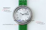 OB Factory Replica Piaget Possession Diamond Bezel Green Leather Strap Swiss Quartz Ladies Watches